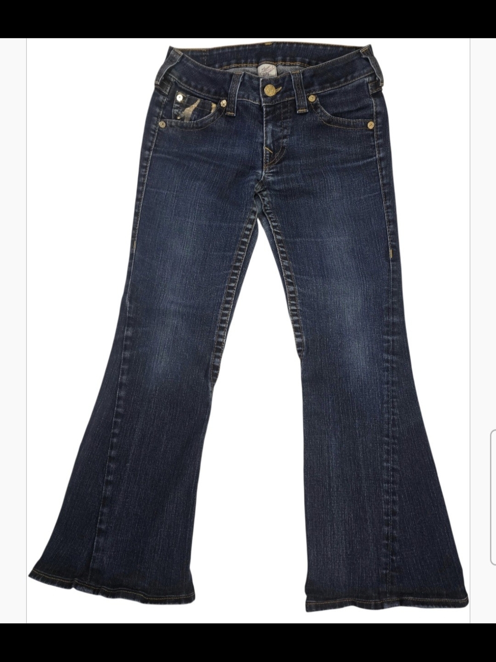 True Religion Joey Super T Dark Wash Flare Jeans Women's Size 30 Made in USA